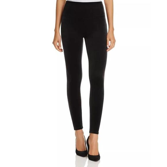 SPANX Pants - SPANX Black High-Waist Velvet Leggings Size Medium (runs small)